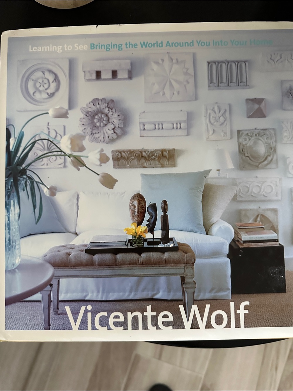 : White and Light Blue Decorative Coffee Table Book